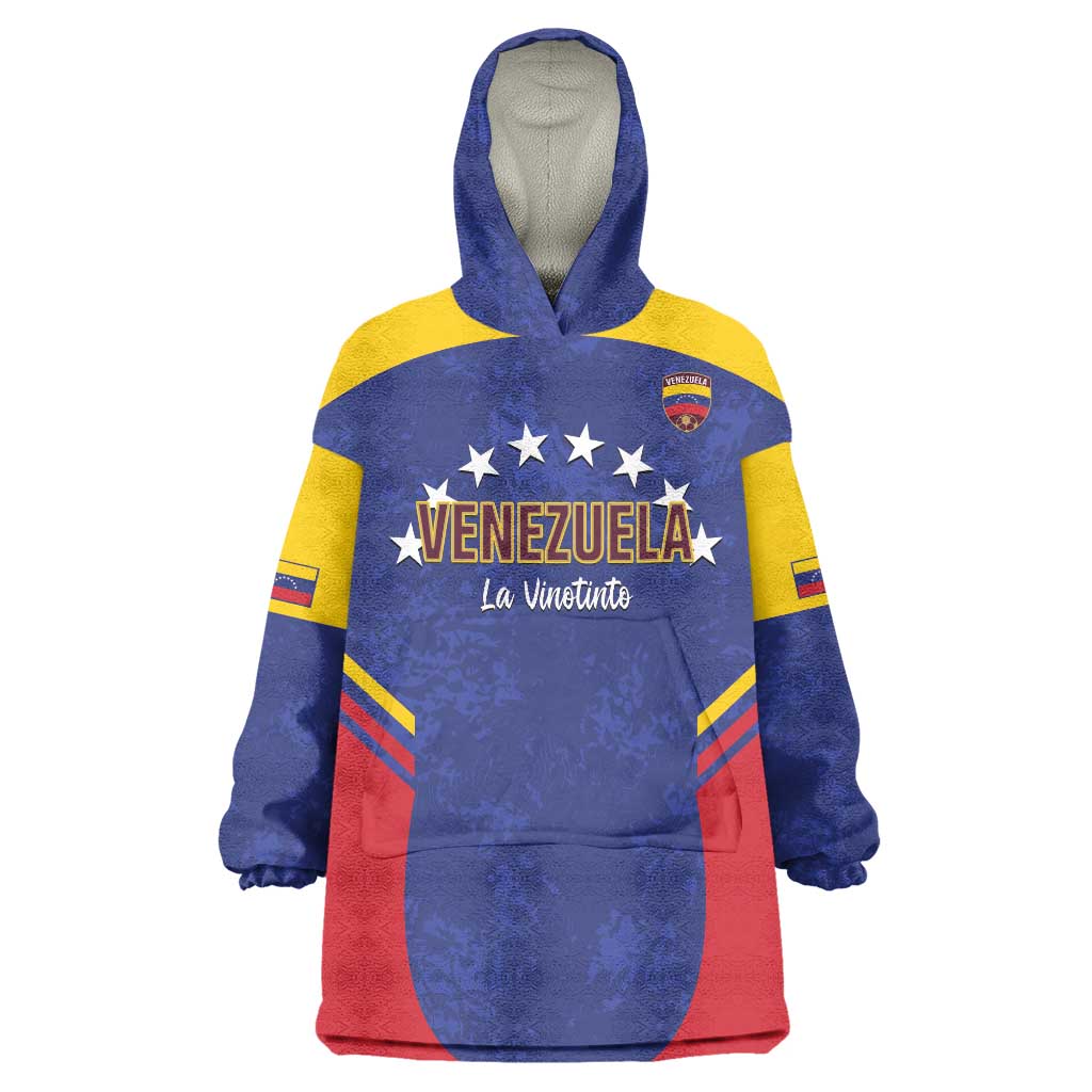 Custom Venezuela Football Wearable Blanket Hoodie Come On La Vinotinto Flag Color
