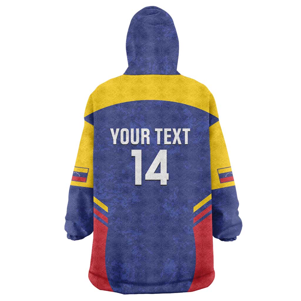 Custom Venezuela Football Wearable Blanket Hoodie Come On La Vinotinto Flag Color