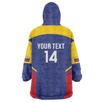 Custom Venezuela Football Wearable Blanket Hoodie Come On La Vinotinto Flag Color
