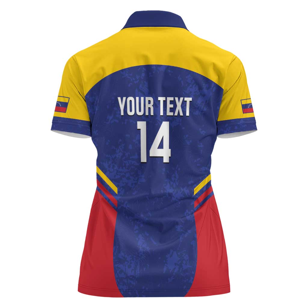 Custom Venezuela Football Women Polo Shirt Come On La Vinotinto Flag Color