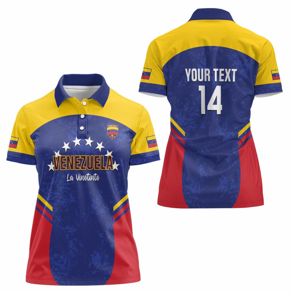 Custom Venezuela Football Women Polo Shirt Come On La Vinotinto Flag Color