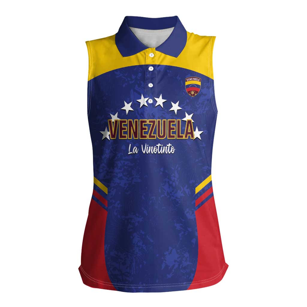 Custom Venezuela Football Women Sleeveless Polo Shirt Come On La Vinotinto Flag Color