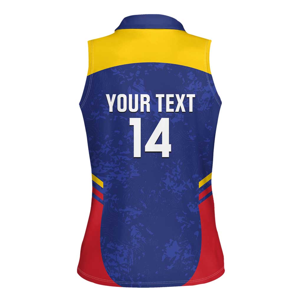 Custom Venezuela Football Women Sleeveless Polo Shirt Come On La Vinotinto Flag Color