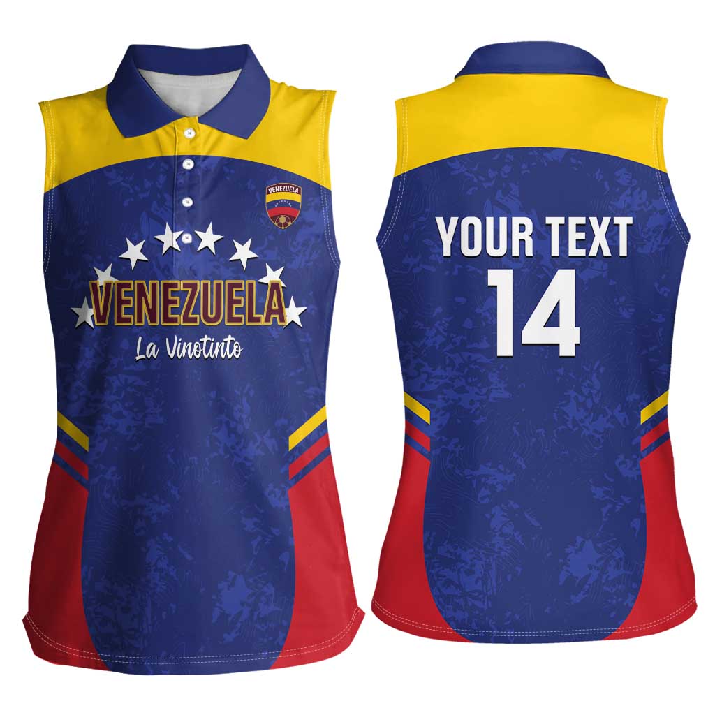 Custom Venezuela Football Women Sleeveless Polo Shirt Come On La Vinotinto Flag Color
