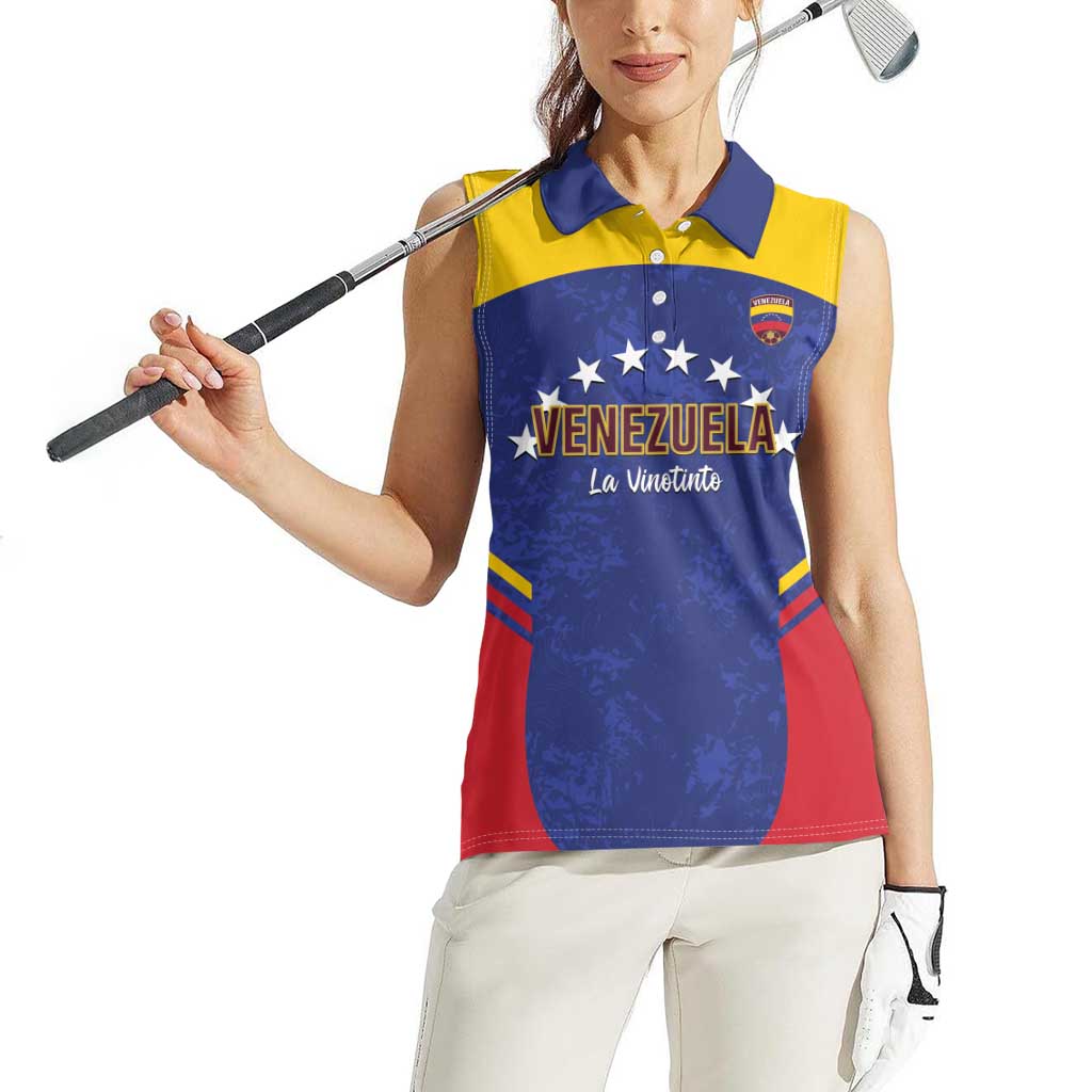 Custom Venezuela Football Women Sleeveless Polo Shirt Come On La Vinotinto Flag Color