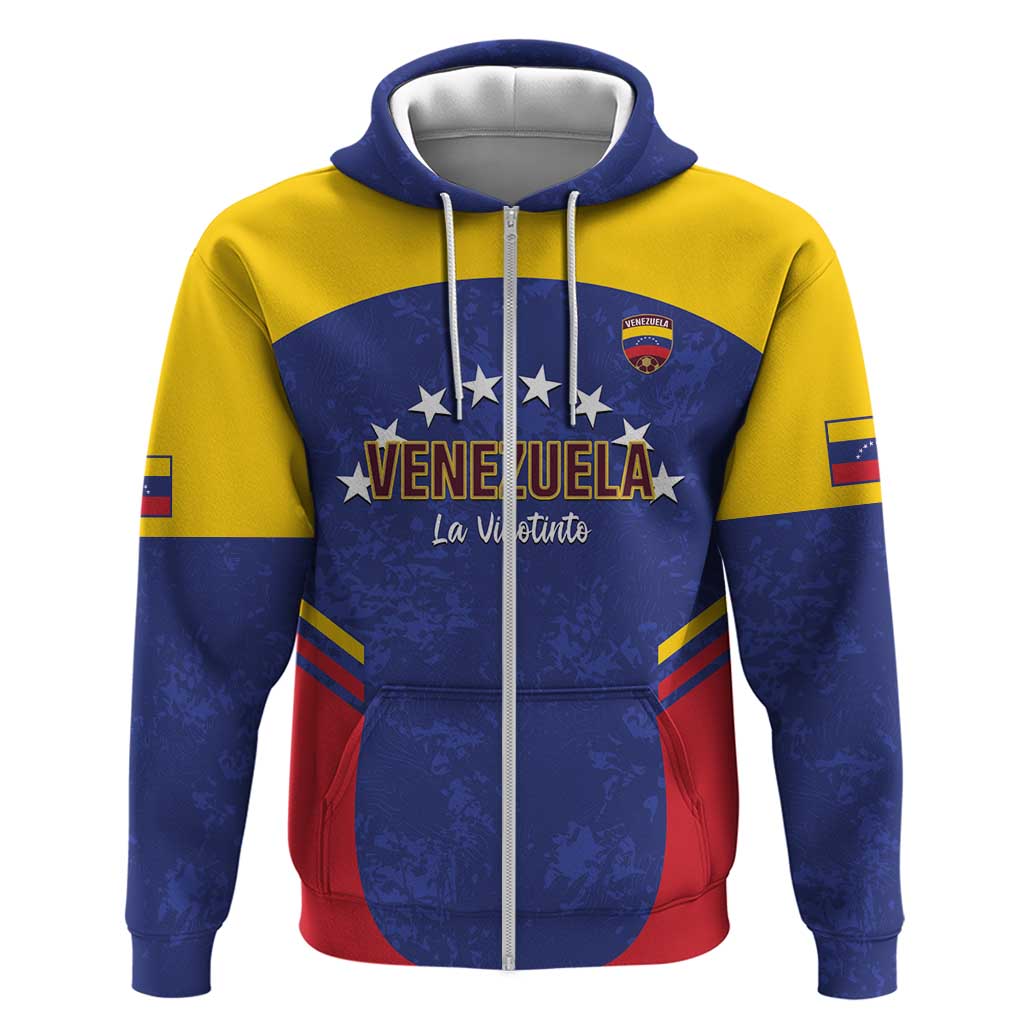 Custom Venezuela Football Zip Hoodie Come On La Vinotinto Flag Color