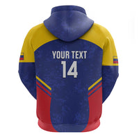 Custom Venezuela Football Zip Hoodie Come On La Vinotinto Flag Color