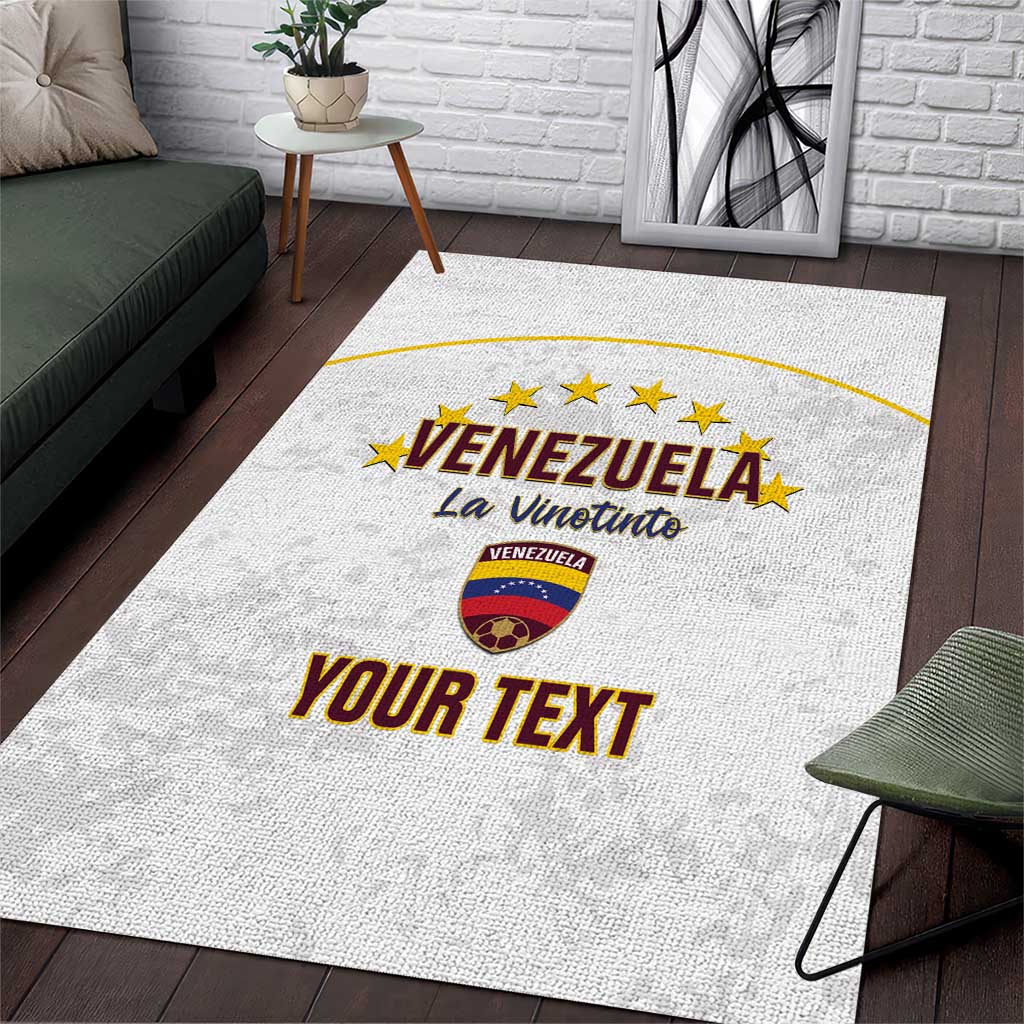 Custom Venezuela Football Area Rug Come On La Vinotinto White