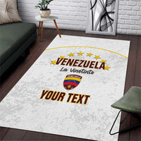 Custom Venezuela Football Area Rug Come On La Vinotinto White