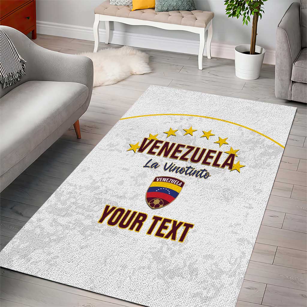 Custom Venezuela Football Area Rug Come On La Vinotinto White