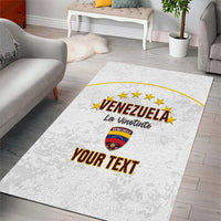 Custom Venezuela Football Area Rug Come On La Vinotinto White