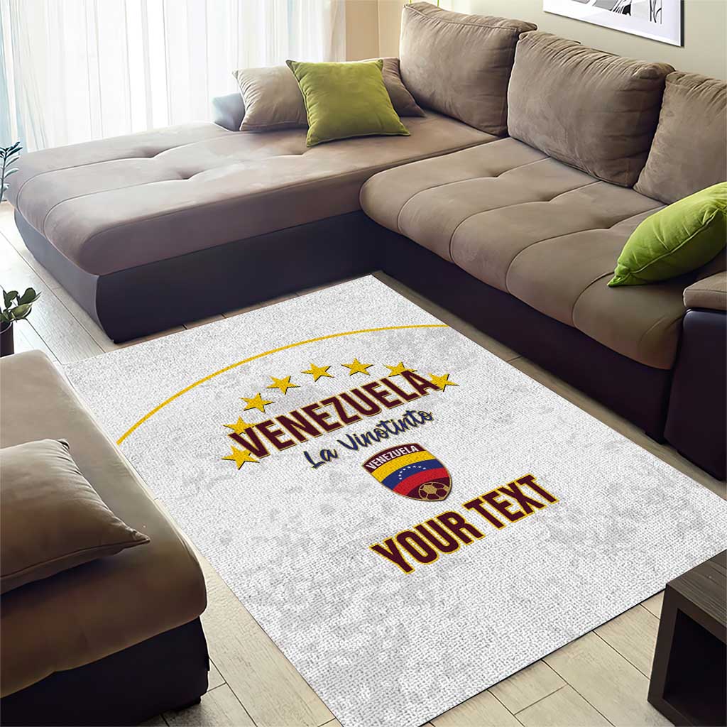 Custom Venezuela Football Area Rug Come On La Vinotinto White