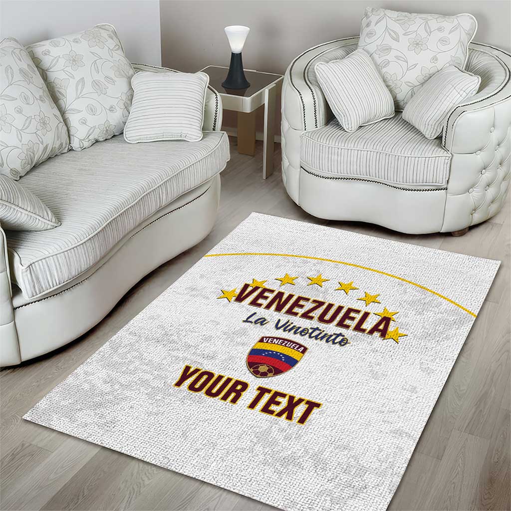 Custom Venezuela Football Area Rug Come On La Vinotinto White