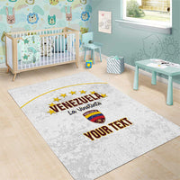 Custom Venezuela Football Area Rug Come On La Vinotinto White