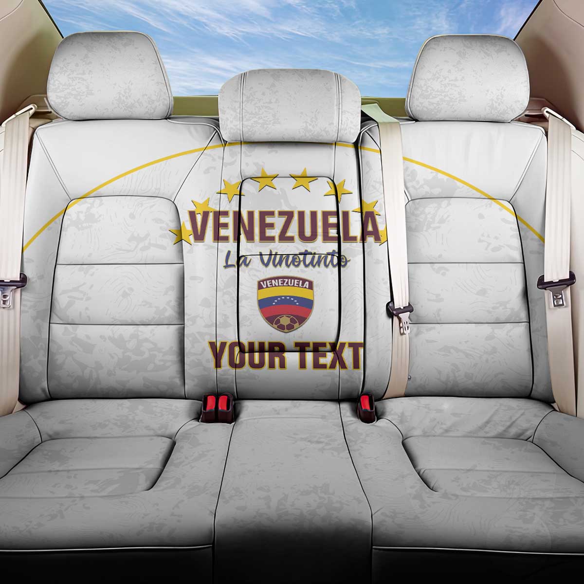 Custom Venezuela Football Back Car Seat Cover Come On La Vinotinto White