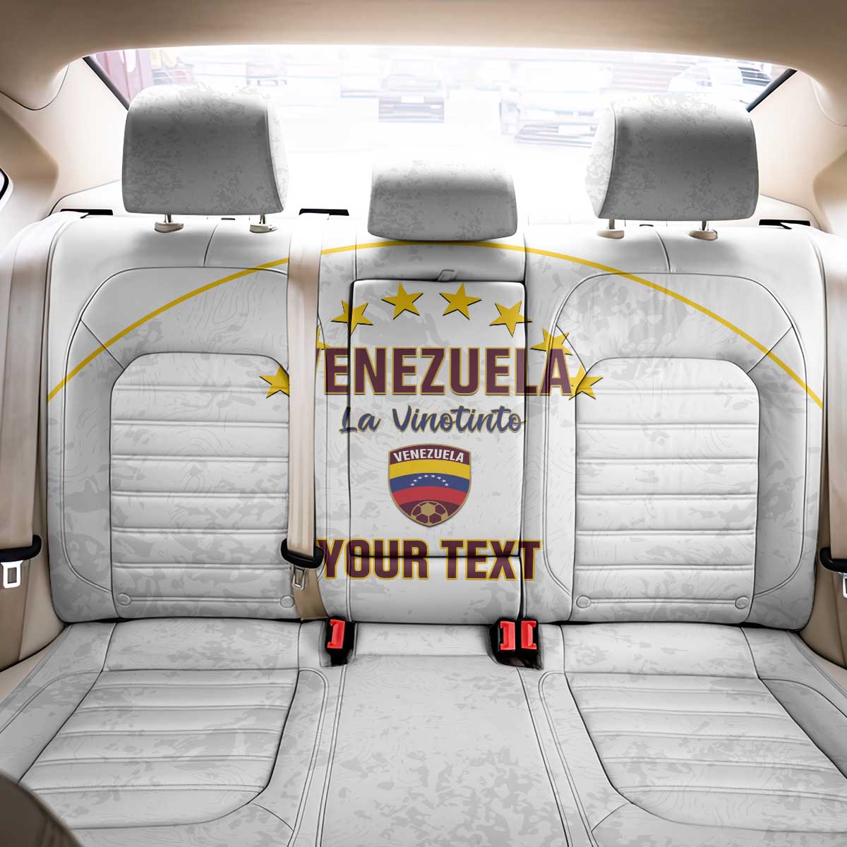 Custom Venezuela Football Back Car Seat Cover Come On La Vinotinto White