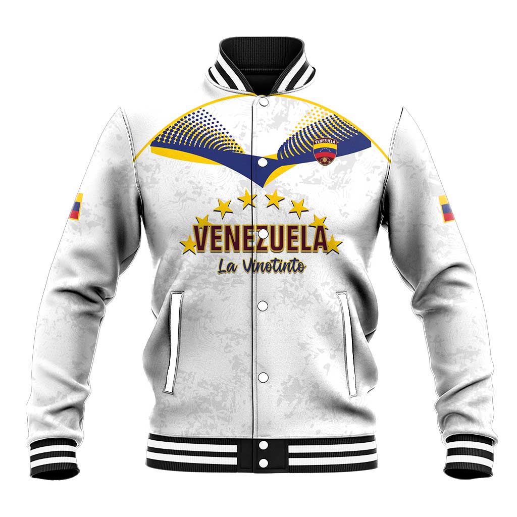 Custom Venezuela Football Baseball Jacket Come On La Vinotinto White
