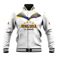 Custom Venezuela Football Baseball Jacket Come On La Vinotinto White