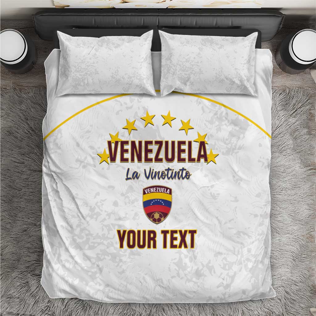 Custom Venezuela Football Bedding Set Come On La Vinotinto White