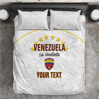 Custom Venezuela Football Bedding Set Come On La Vinotinto White