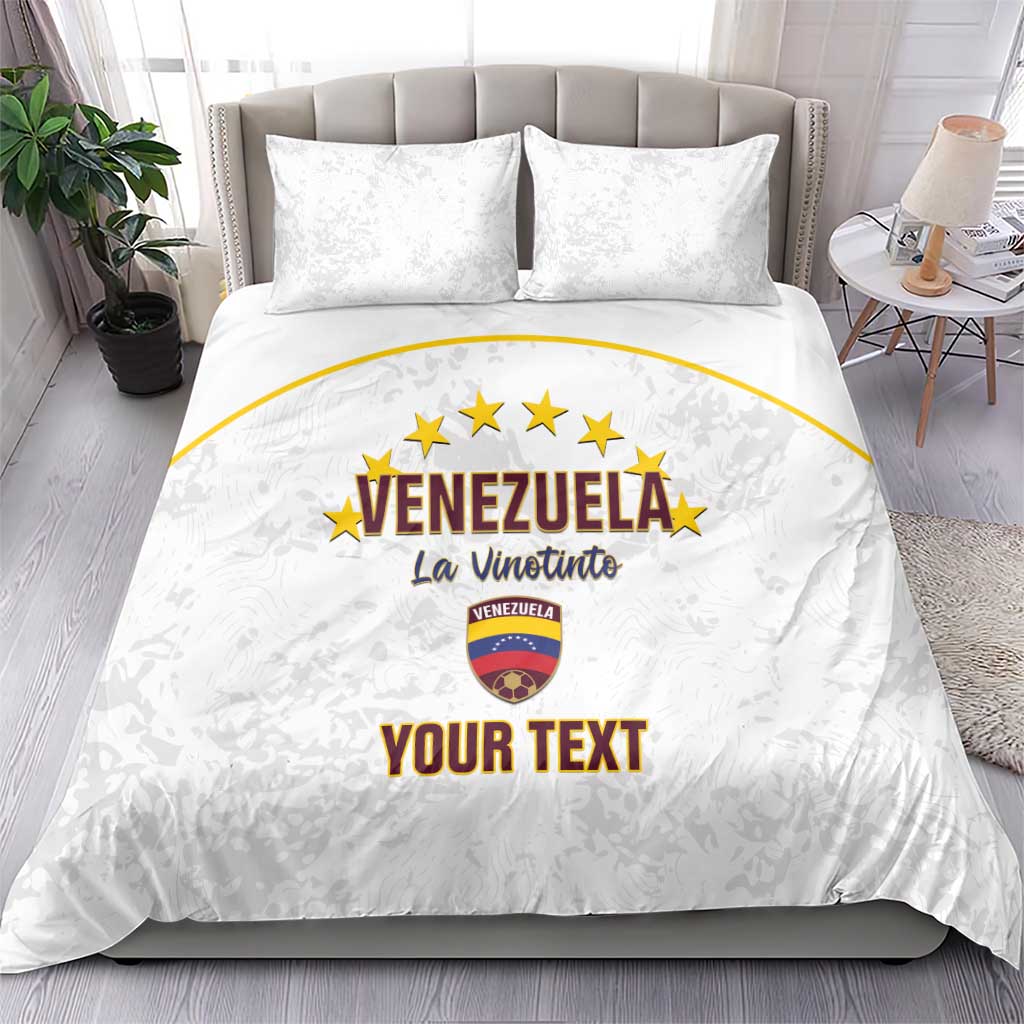 Custom Venezuela Football Bedding Set Come On La Vinotinto White