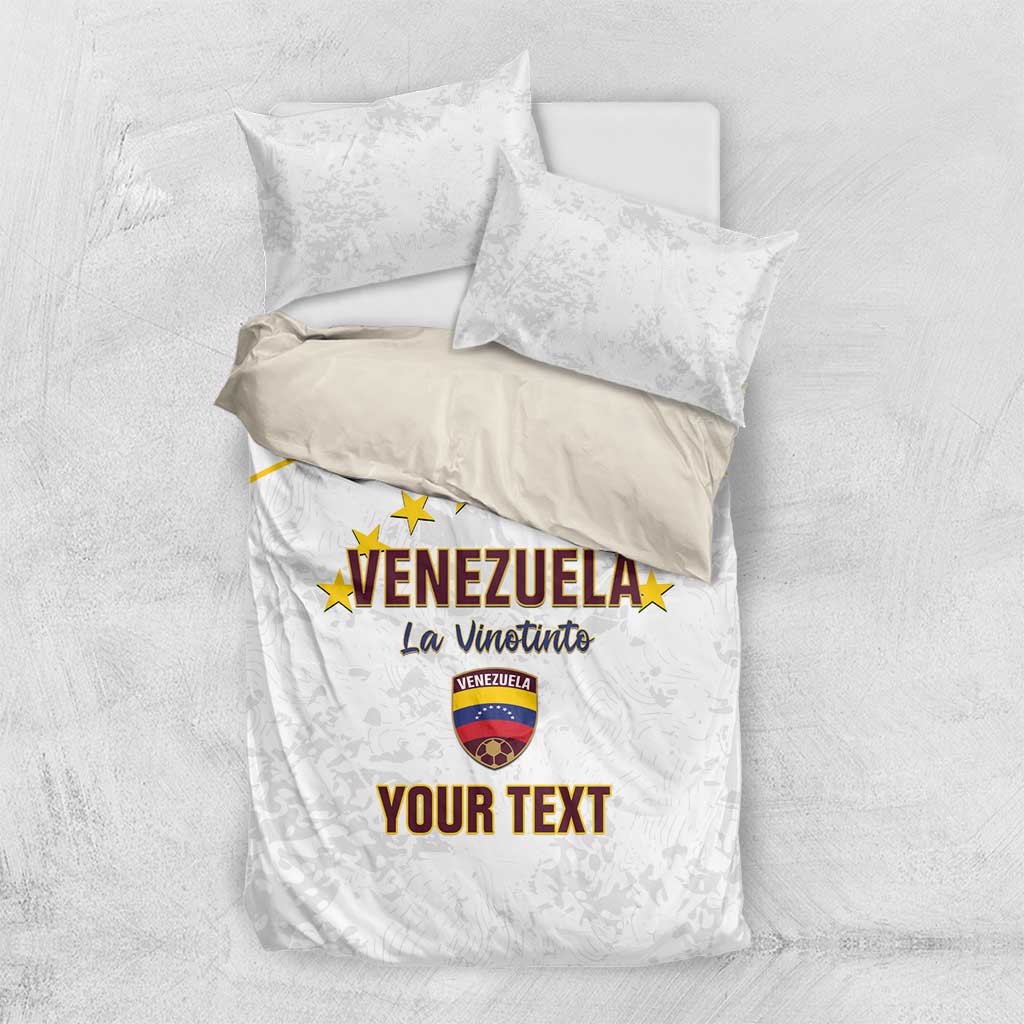 Custom Venezuela Football Bedding Set Come On La Vinotinto White