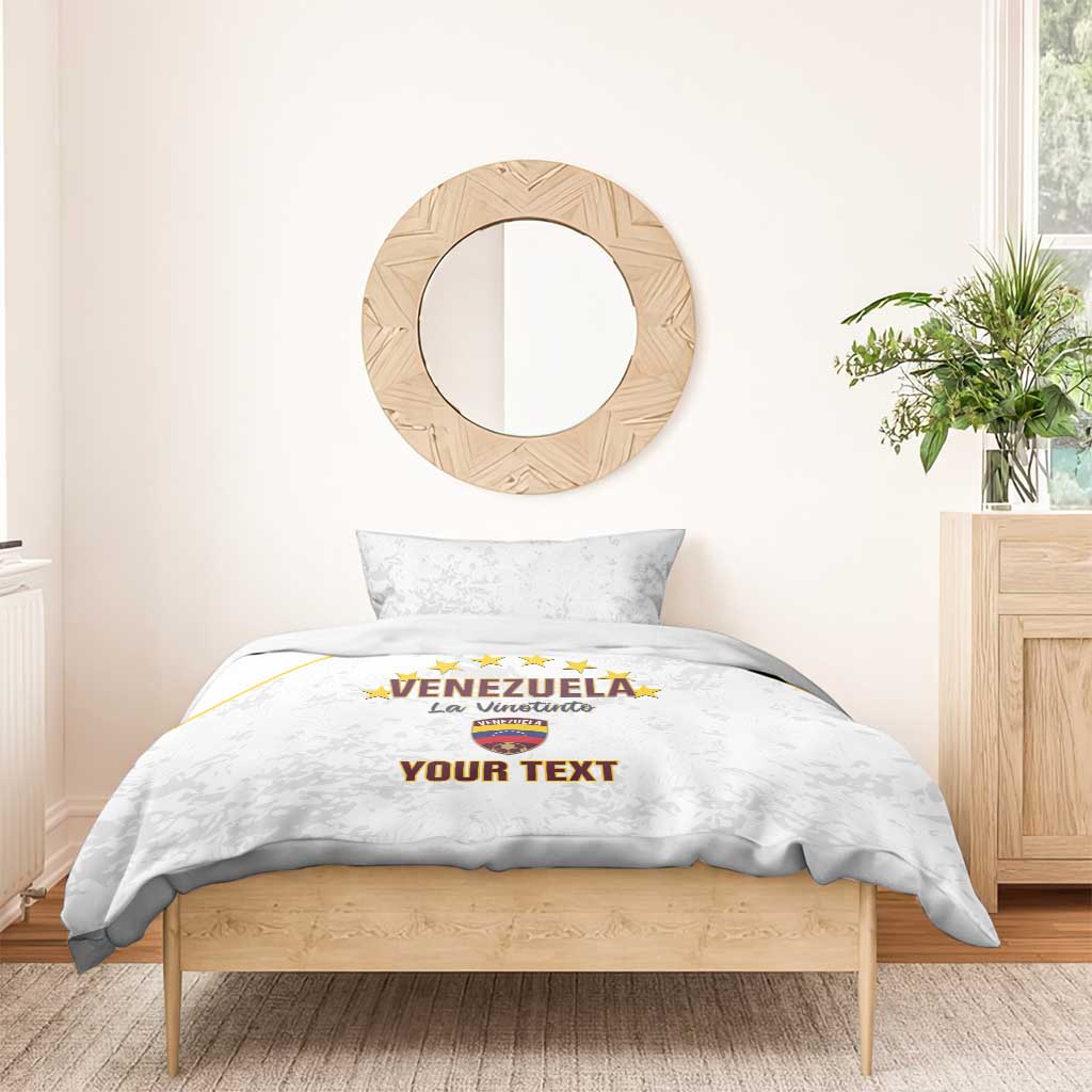 Custom Venezuela Football Bedding Set Come On La Vinotinto White