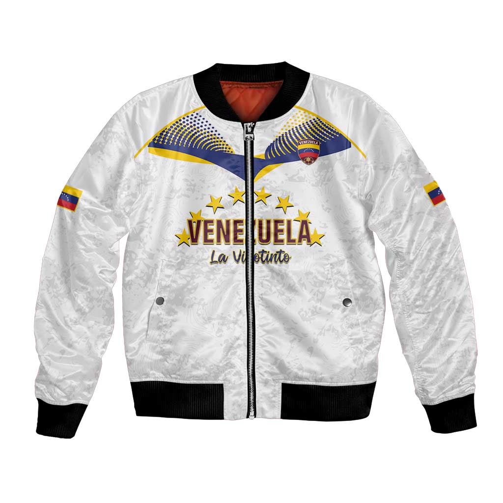 Custom Venezuela Football Bomber Jacket Come On La Vinotinto White