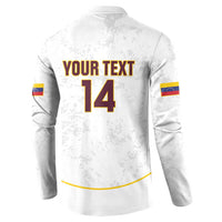 Custom Venezuela Football Button Sweatshirt Come On La Vinotinto White