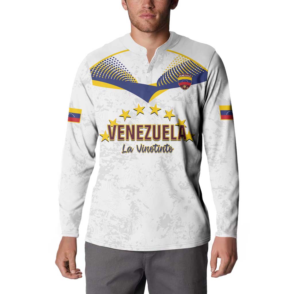 Custom Venezuela Football Button Sweatshirt Come On La Vinotinto White