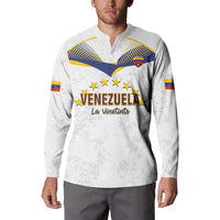 Custom Venezuela Football Button Sweatshirt Come On La Vinotinto White