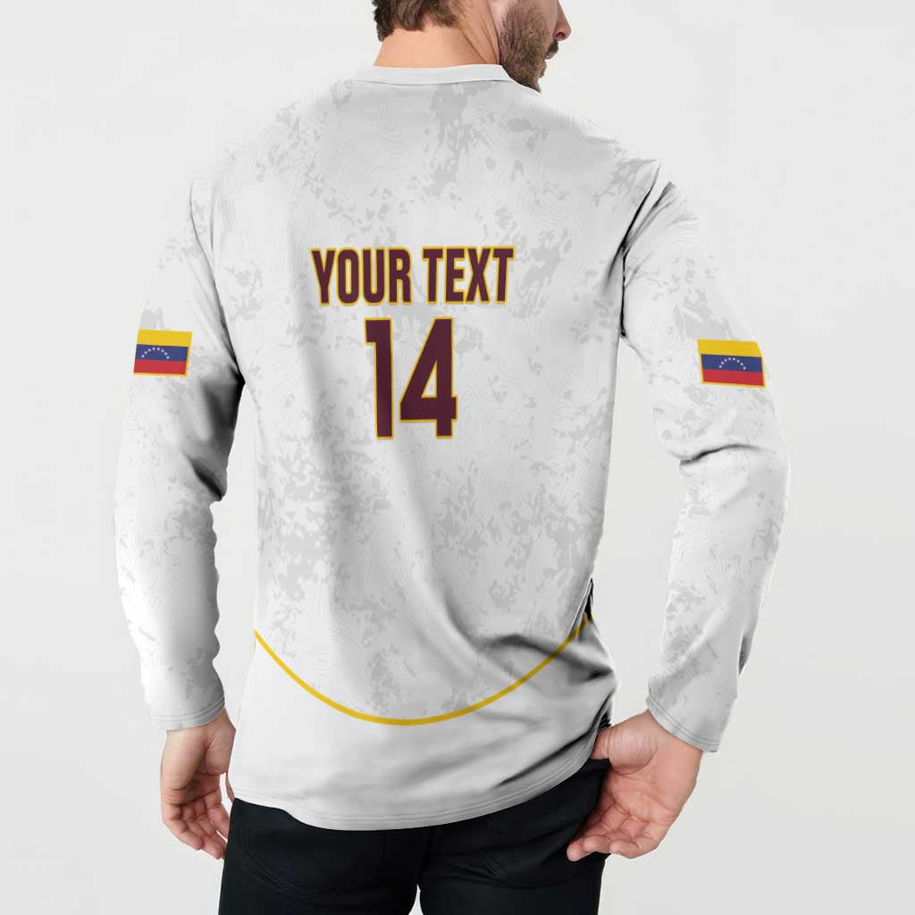 Custom Venezuela Football Button Sweatshirt Come On La Vinotinto White