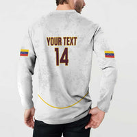 Custom Venezuela Football Button Sweatshirt Come On La Vinotinto White