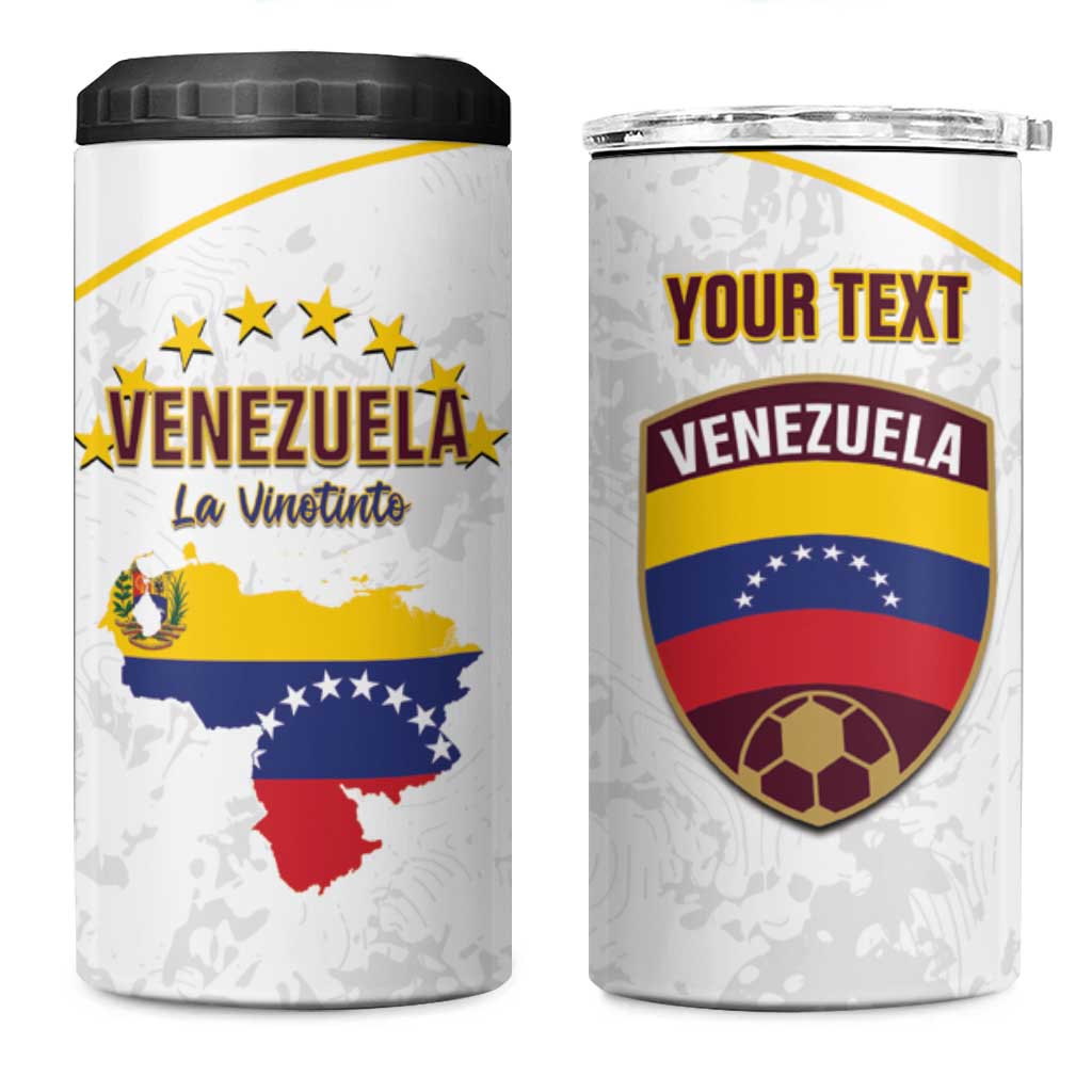 Custom Venezuela Football 4 in 1 Can Cooler Tumbler Come On La Vinotinto White