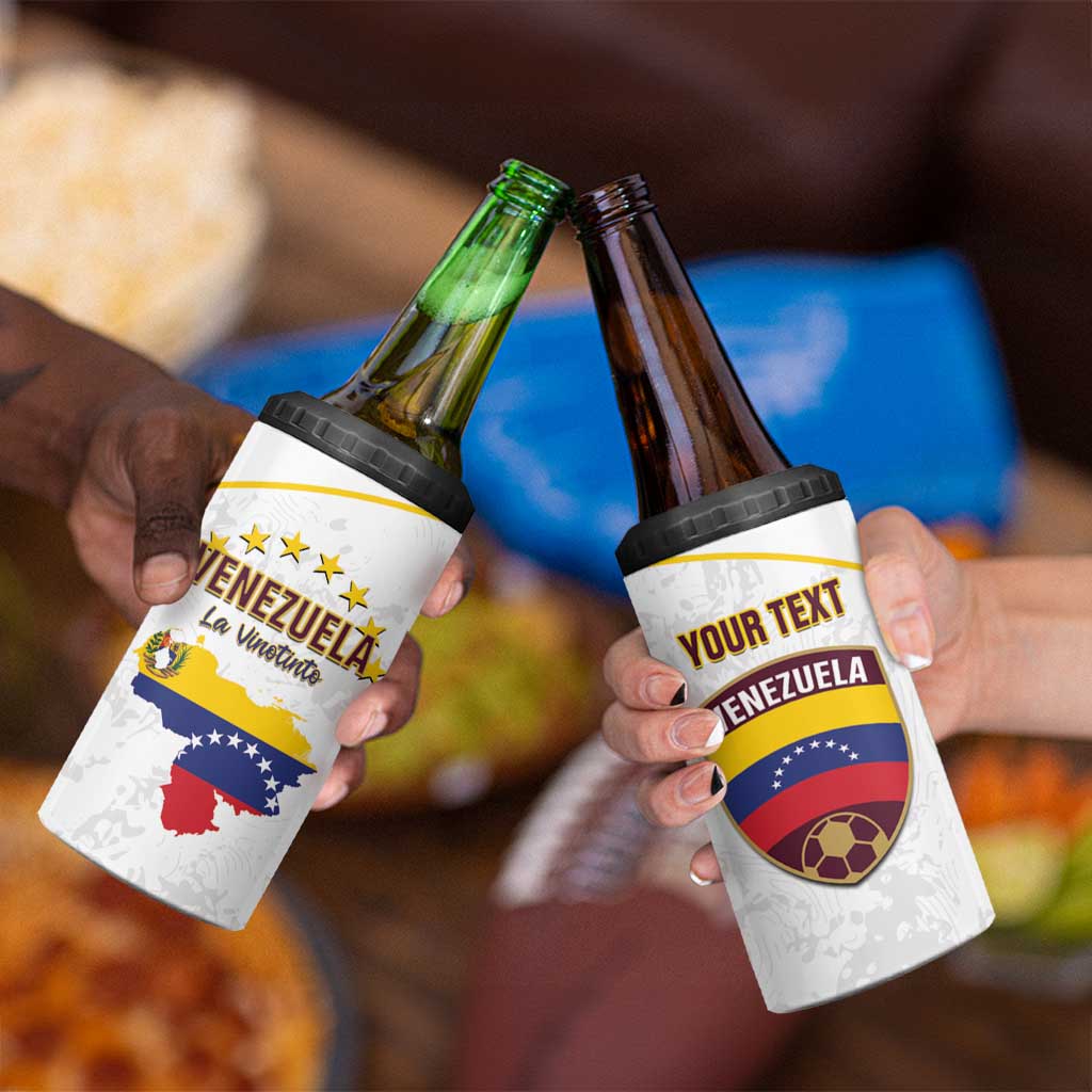 Custom Venezuela Football 4 in 1 Can Cooler Tumbler Come On La Vinotinto White