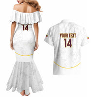 Custom Venezuela Football Couples Matching Mermaid Dress and Hawaiian Shirt Come On La Vinotinto White
