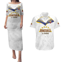 Custom Venezuela Football Couples Matching Puletasi and Hawaiian Shirt Come On La Vinotinto White