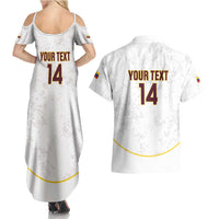 Custom Venezuela Football Couples Matching Summer Maxi Dress and Hawaiian Shirt Come On La Vinotinto White