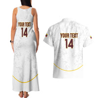 Custom Venezuela Football Couples Matching Tank Maxi Dress and Hawaiian Shirt Come On La Vinotinto White