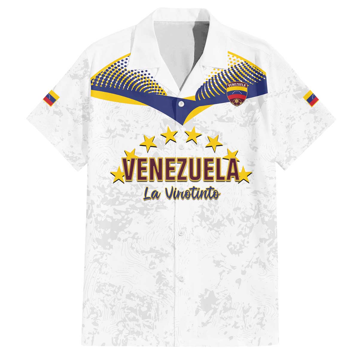 Custom Venezuela Football Family Matching Off The Shoulder Long Sleeve Dress and Hawaiian Shirt Come On La Vinotinto White