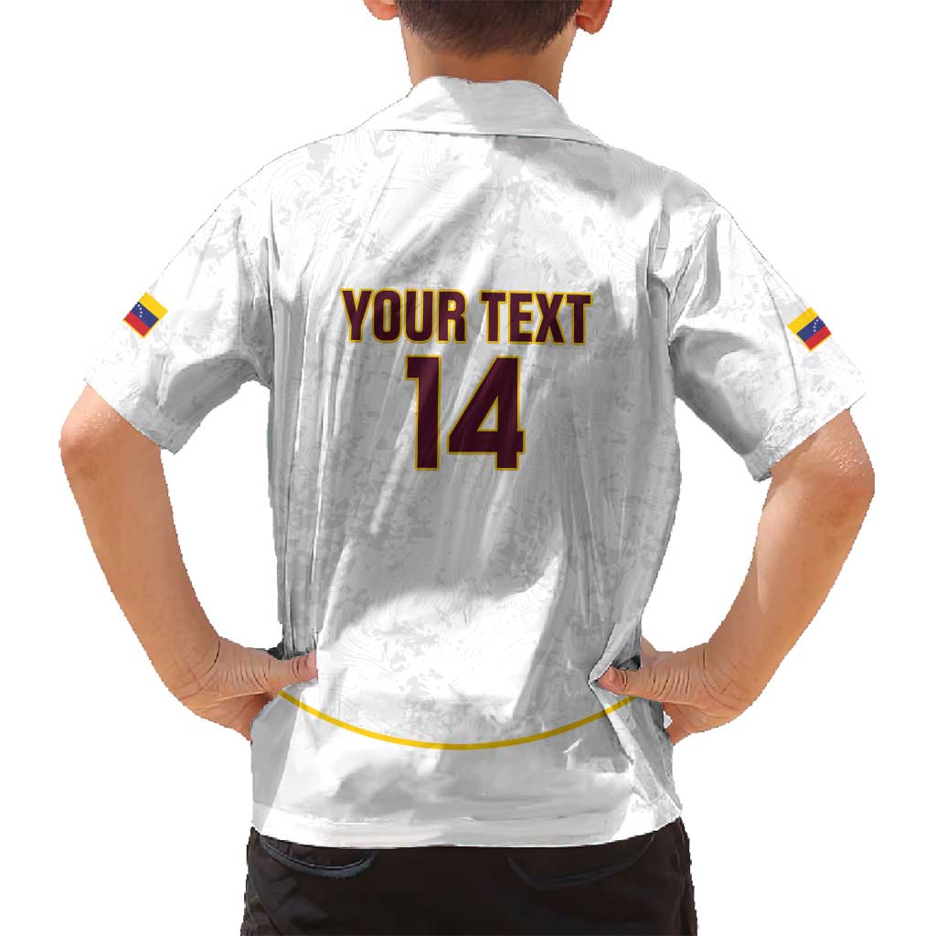 Custom Venezuela Football Family Matching Off Shoulder Short Dress and Hawaiian Shirt Come On La Vinotinto White