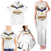 Custom Venezuela Football Family Matching Tank Maxi Dress and Hawaiian Shirt Come On La Vinotinto White