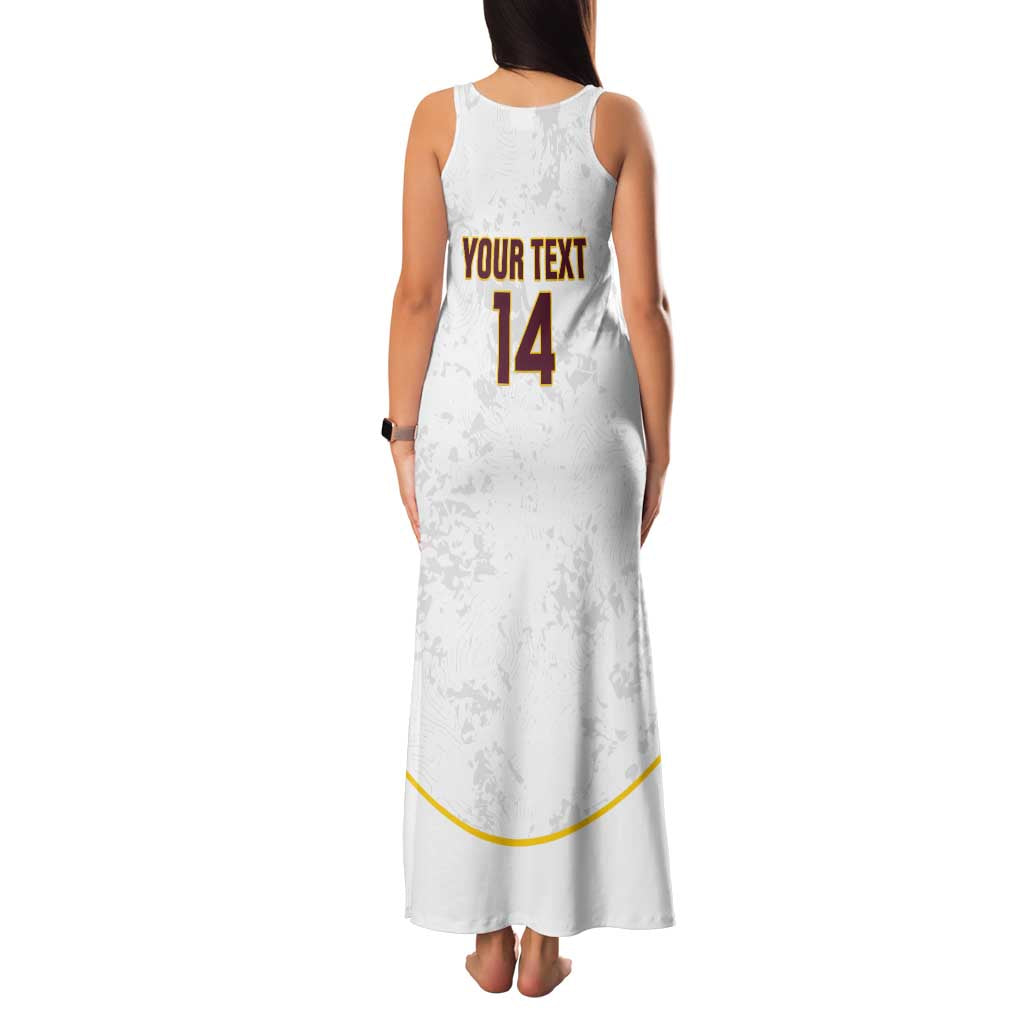 Custom Venezuela Football Family Matching Tank Maxi Dress and Hawaiian Shirt Come On La Vinotinto White