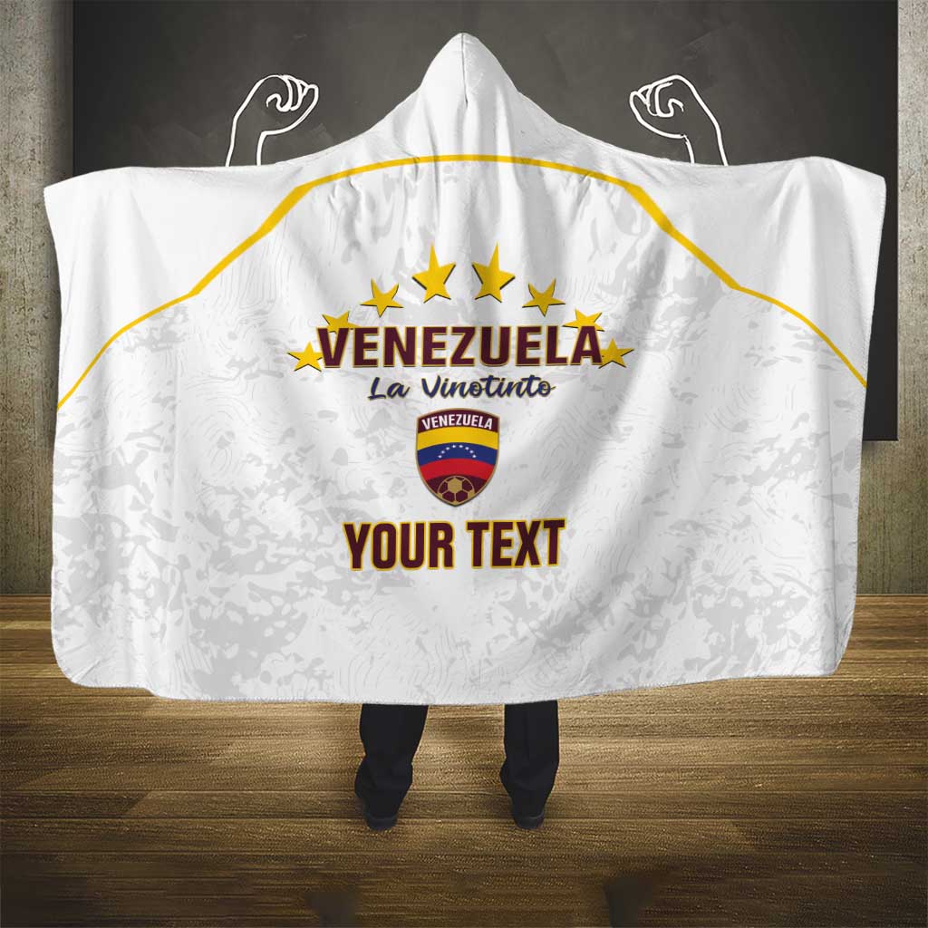 Custom Venezuela Football Hooded Blanket Come On La Vinotinto White