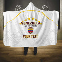 Custom Venezuela Football Hooded Blanket Come On La Vinotinto White