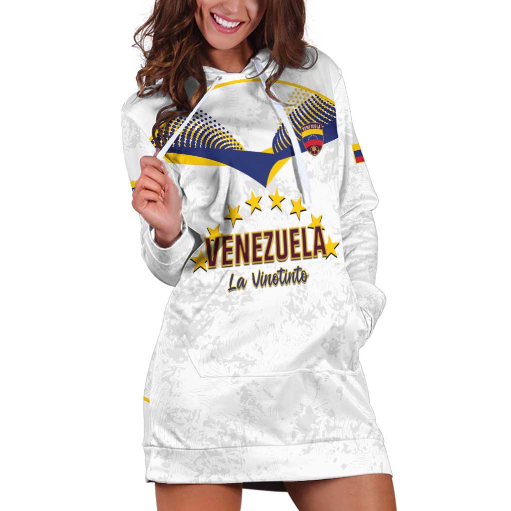 Custom Venezuela Football Hoodie Dress Come On La Vinotinto White