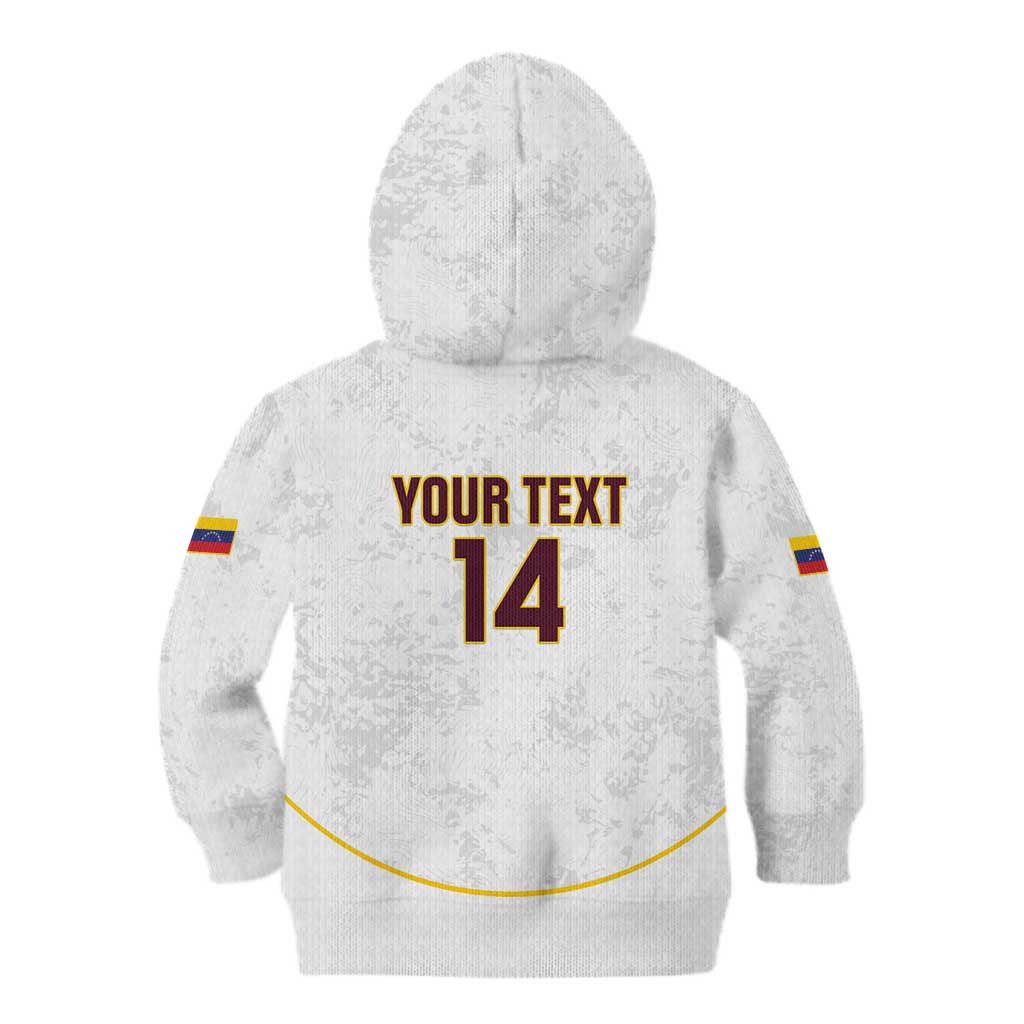 Custom Venezuela Football Kid Hoodie Come On La Vinotinto White