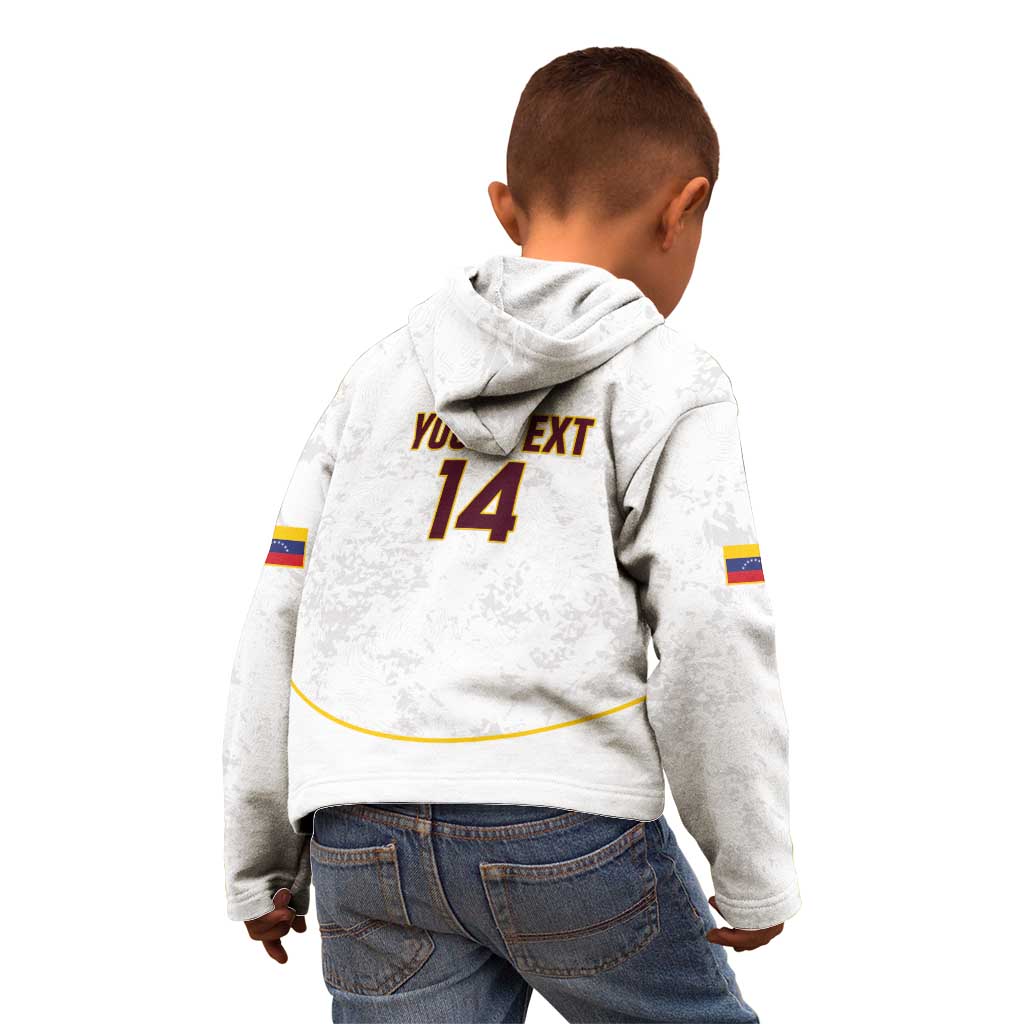 Custom Venezuela Football Kid Hoodie Come On La Vinotinto White