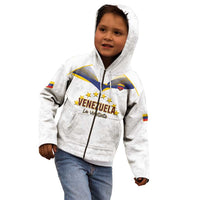 Custom Venezuela Football Kid Hoodie Come On La Vinotinto White