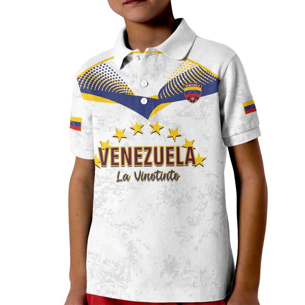 Custom Venezuela Football Kid Polo Shirt Come On La Vinotinto White